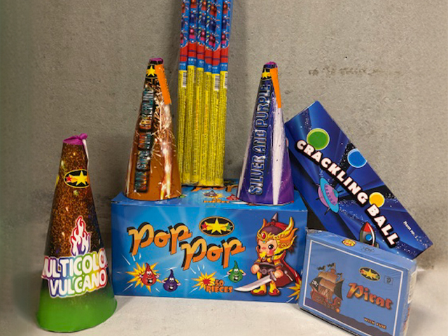 volants au sol feux d'artifices